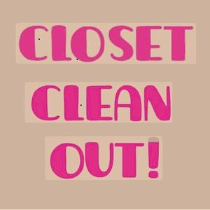 Closet clean out!  Making room for new items coming soon!!